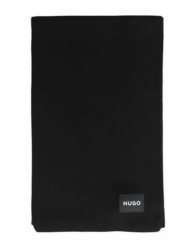 Hugo Man Scarf Black Polyacrylic, Recycled cotton, Polyester Cover