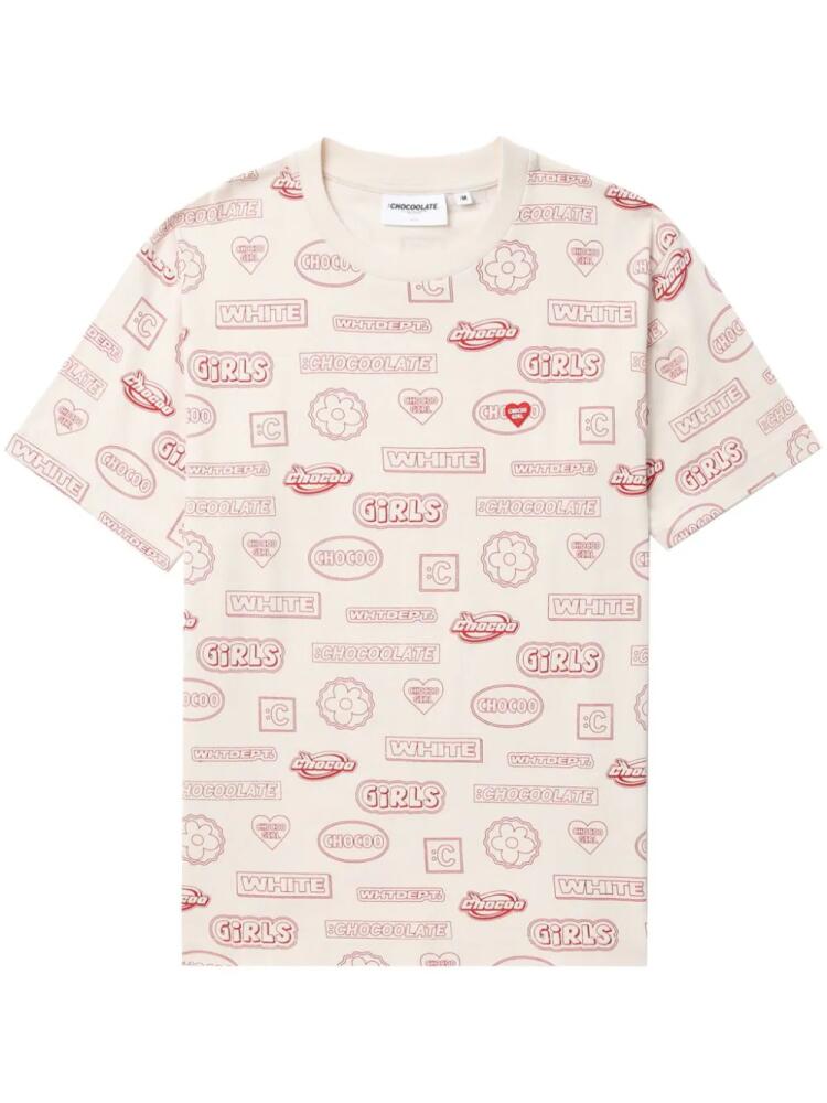 CHOCOOLATE graphic-print T-shirt - Neutrals Cover