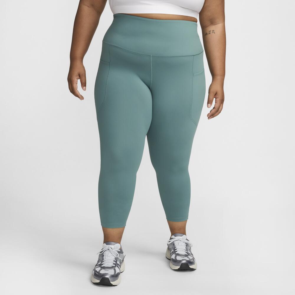 Nike Women's One High-Waisted 7/8 Leggings with Pockets (Plus Size) in Green Cover