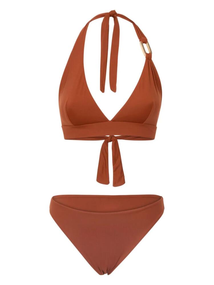 Fisico triangle-cup bikini set - Brown Cover