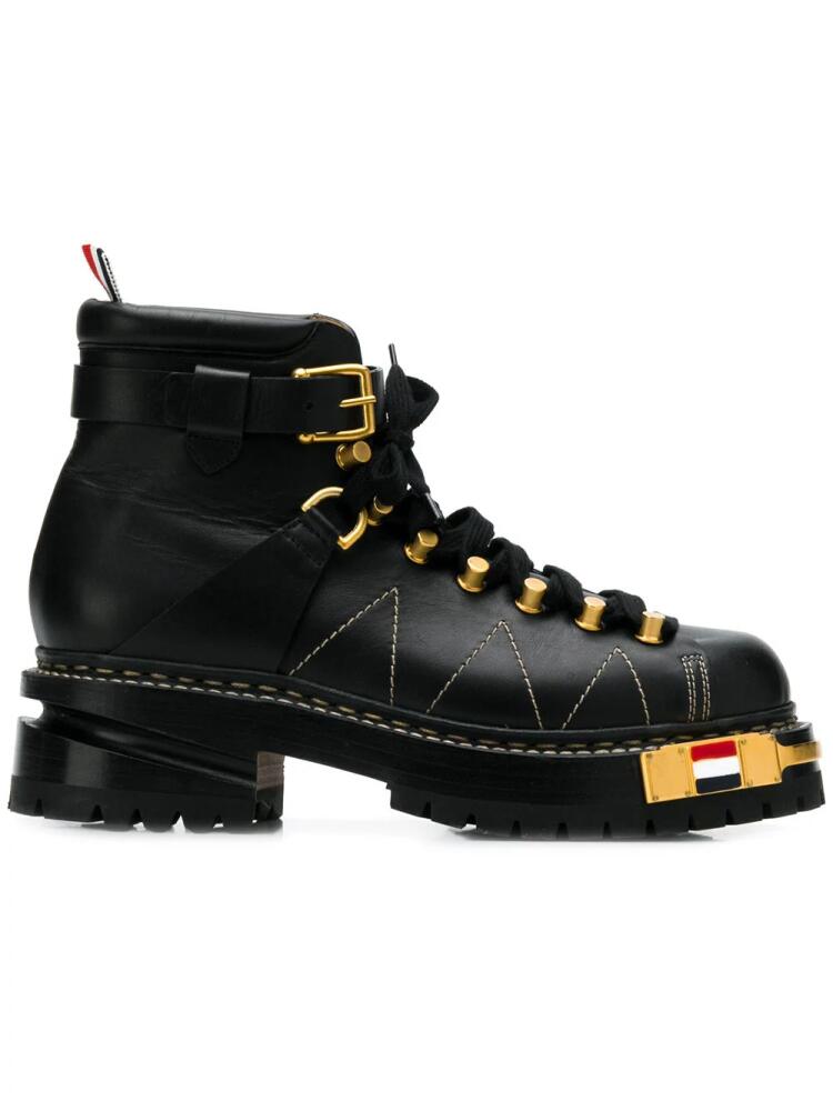 Thom Browne RWB-detail Vitello hiking boots - Black Cover