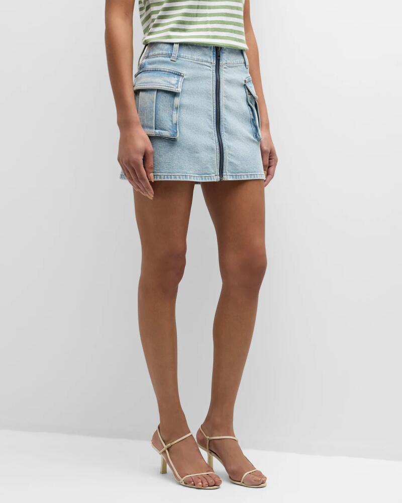 Alice + Olivia Rahmi Cargo Denim Mini Skirt Cover