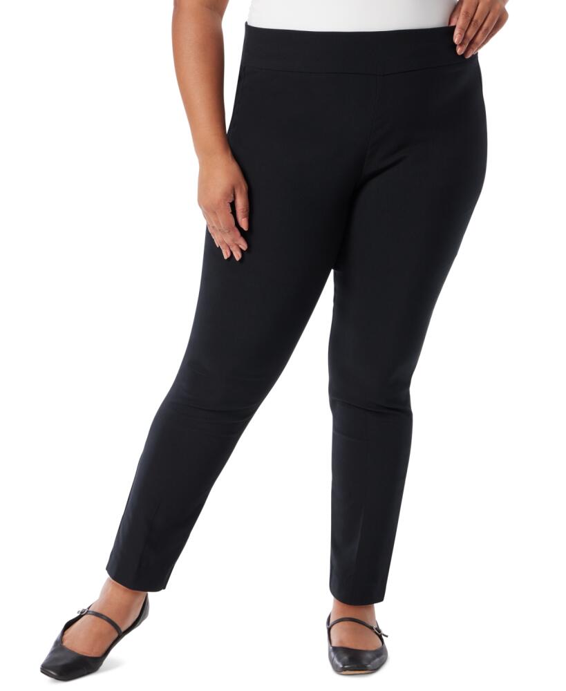 Gloria Vanderbilt Plus Size Solid Pull-On Trousers - Black Cover