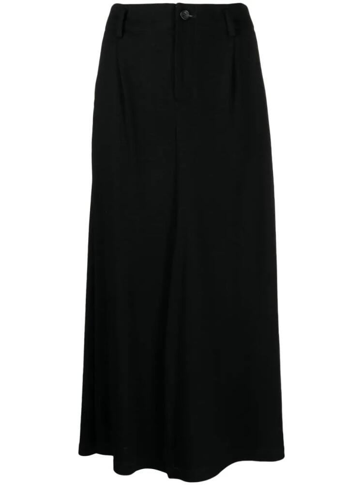 Yohji Yamamoto front-slit wool midi skirt - Black Cover