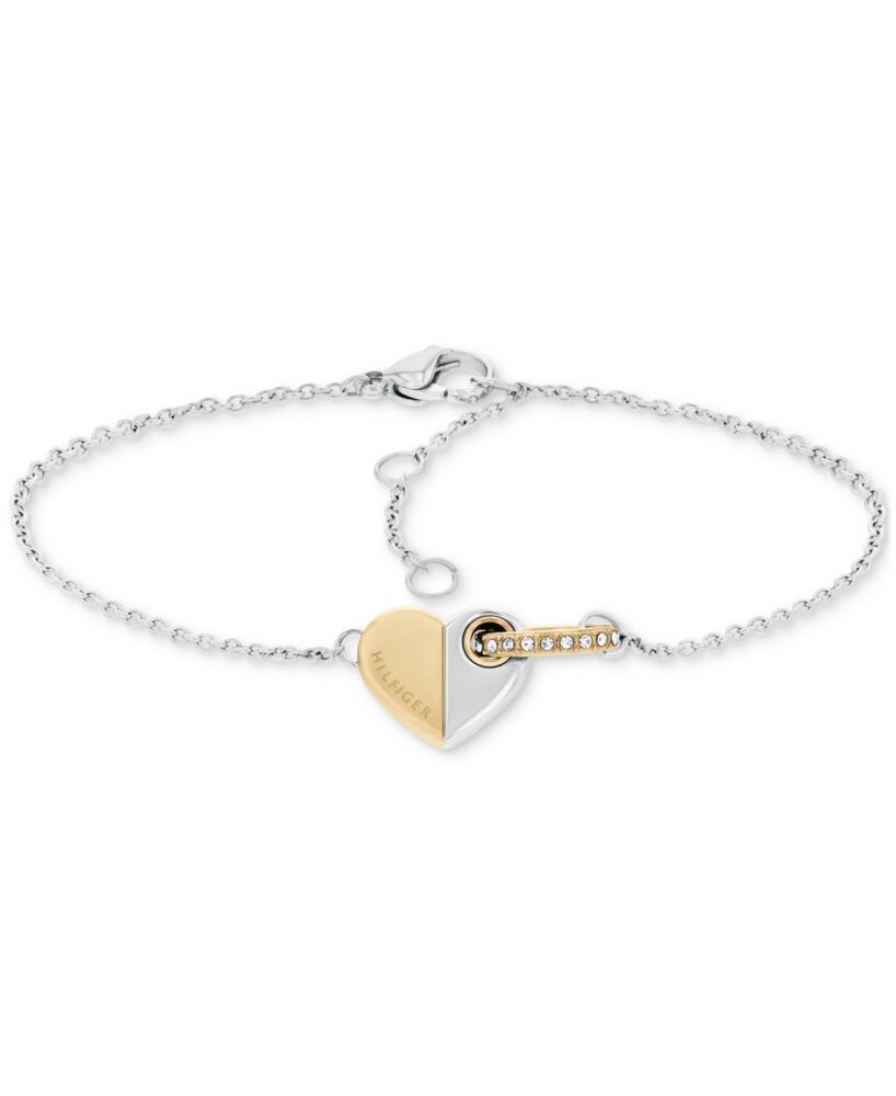 Tommy Hilfiger Pave Ring & Heart Link Bracelet - Two-Tone Cover