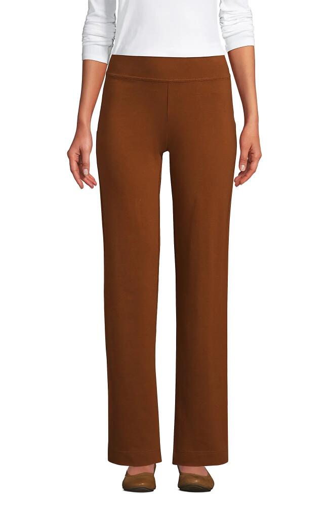 Lands' End Starfish Mid Rise Straight Leg Pants in Dark Caramel Cover