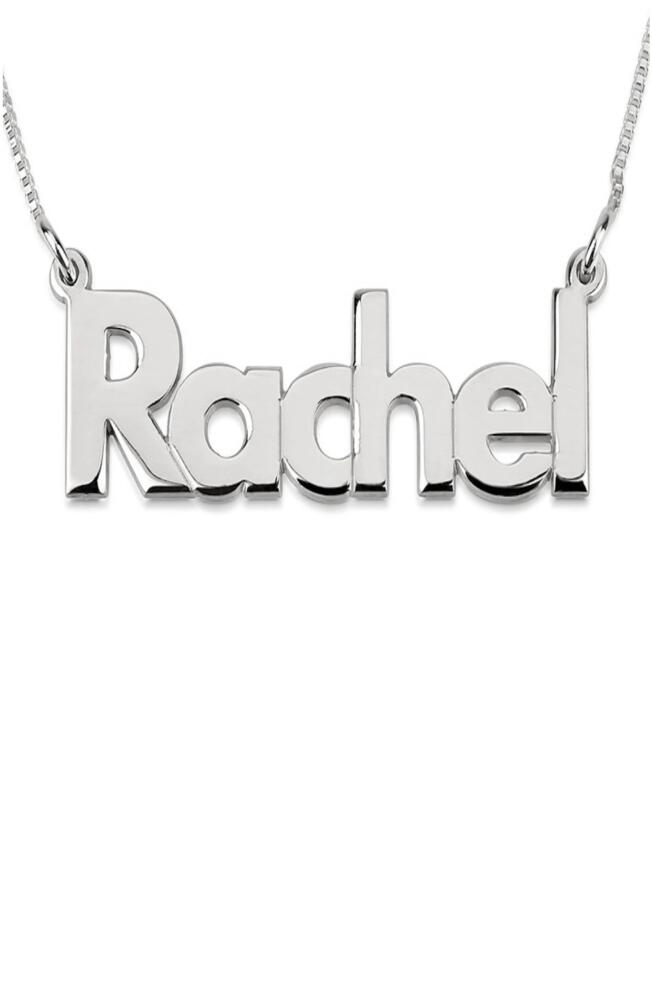 MELANIE MARIE Bold Nameplate Customizable Pendant Necklace in Sterling Silver Cover