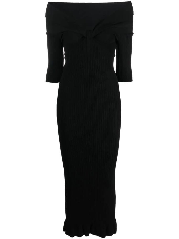 Philosophy Di Lorenzo Serafini ribbed-knit midi dress - Black Cover