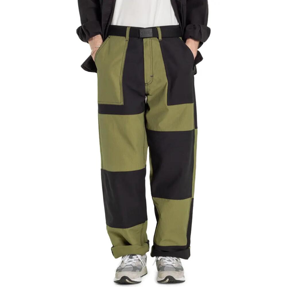 STAN RAY K Colorblock Straight Leg Pants in Olive/Black Ripstop Mix Cover