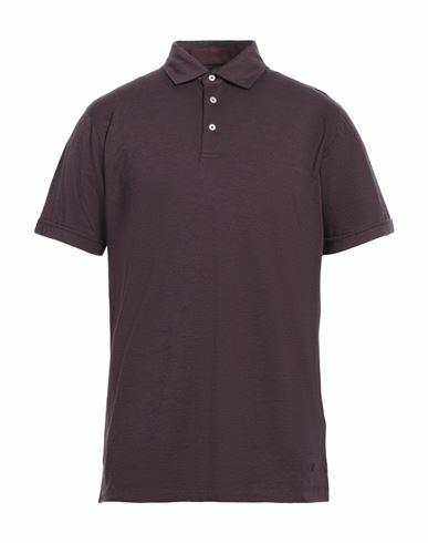 Hackett Man Polo shirt Burgundy Lyocell, Cotton, Elastane Cover