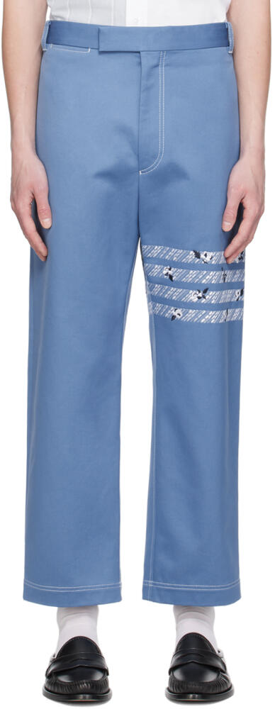 Thom Browne Blue 4-Bar Trousers Cover