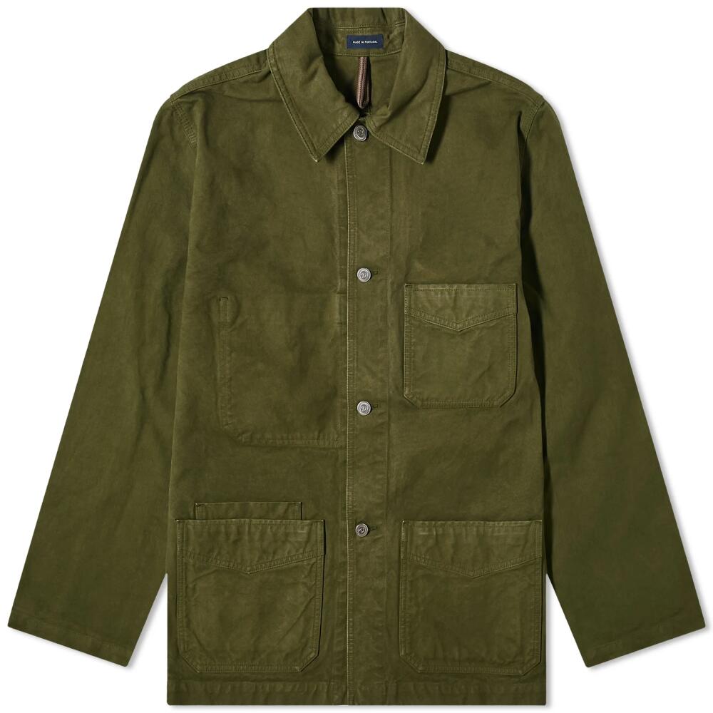 Drake's Men's Canvas Chore Jacket in Olive Cover