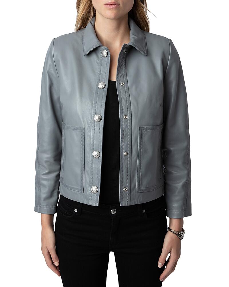 Zadig & Voltaire Litchi Cuir Lisse Leather Jacket Cover