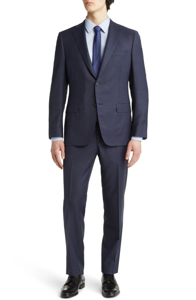 Heritage Gold Check Wool Suit in Blue Cover