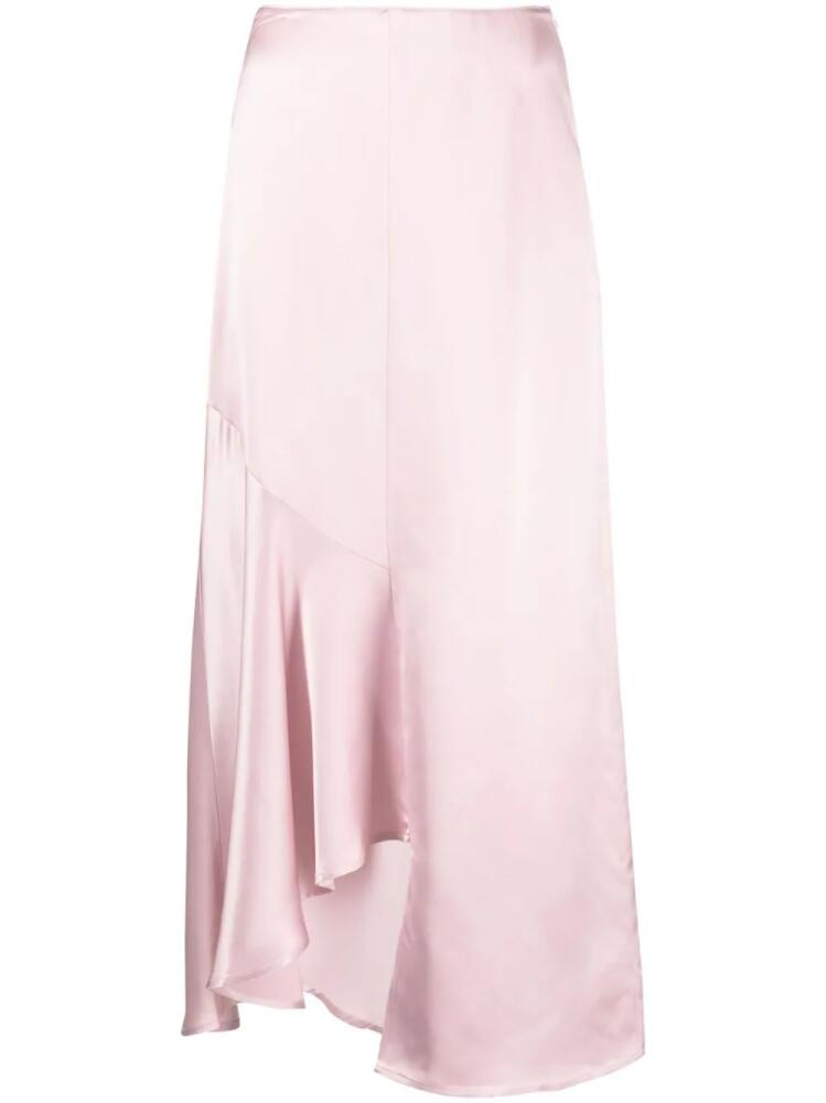 Róhe satin-finish draped midi skirt - Pink Cover