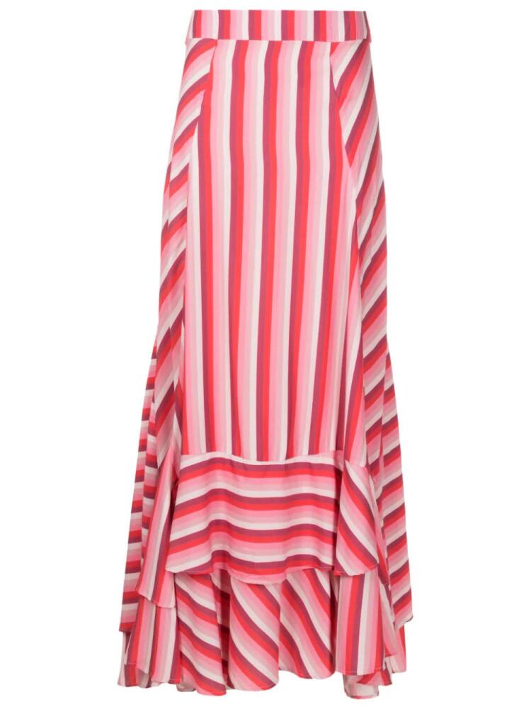 Amir Slama stripe-print maxi skirt - Pink Cover