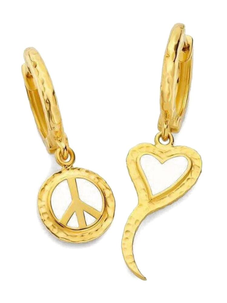 BUDDHA MAMA 20kt yellow gold Peace and Love earrings Cover