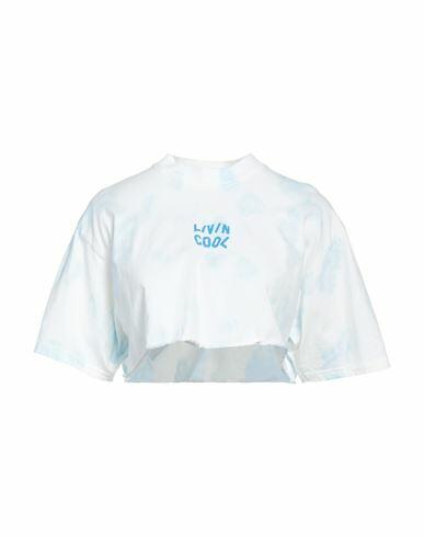 Livincool Woman T-shirt Sky blue Cotton Cover