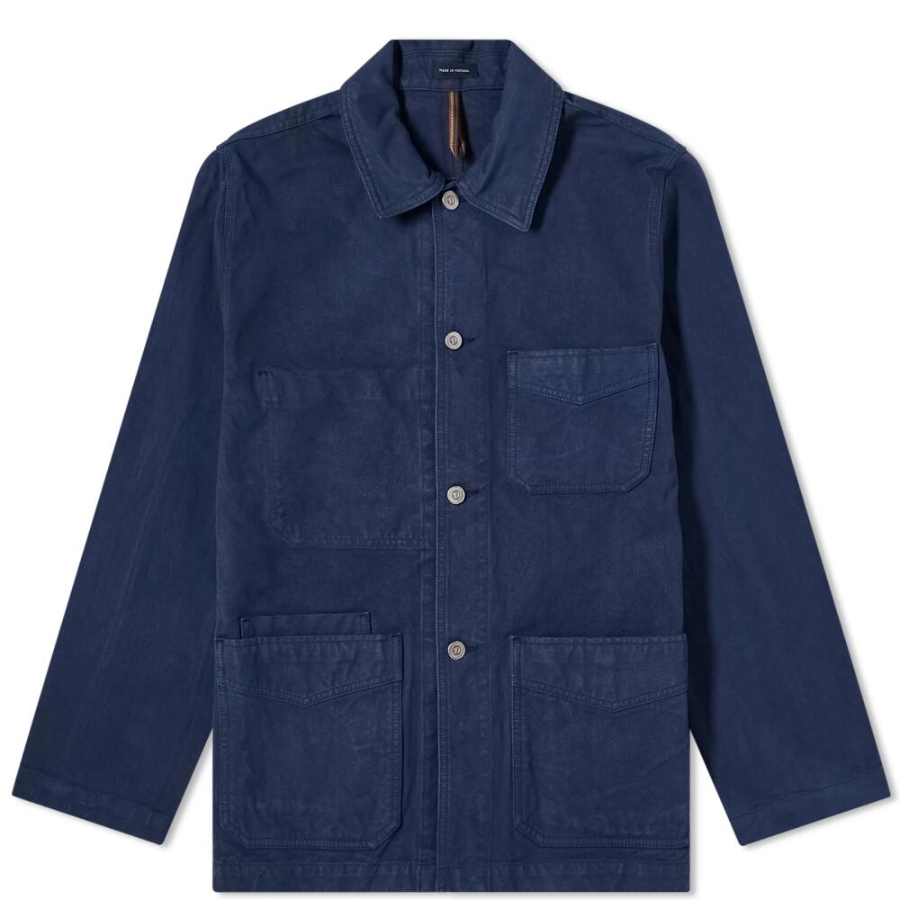 Drake's Men's Canvas Chore Jacket in Navy Cover