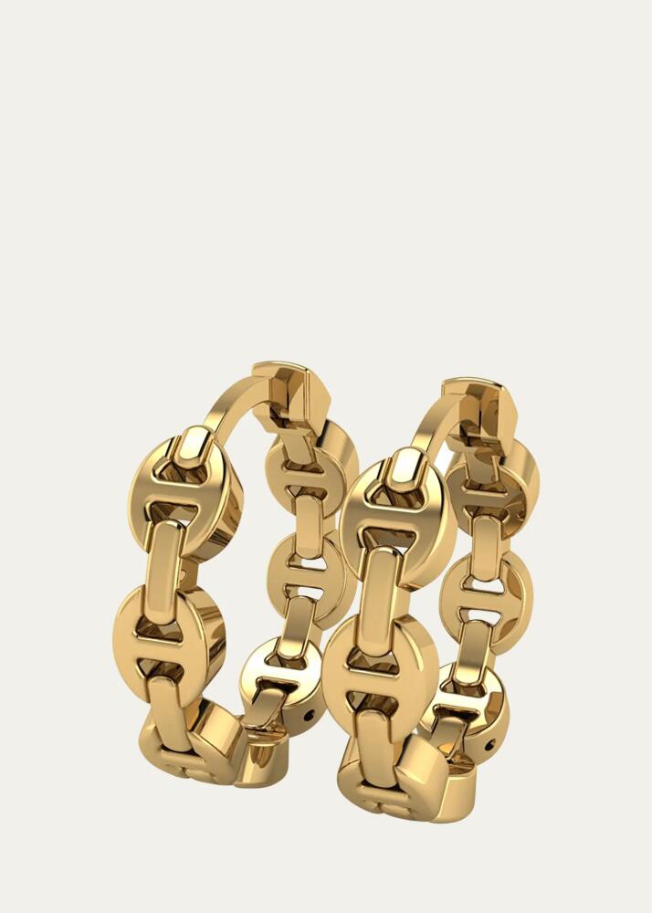 Hoorsenbuhs 18K Yellow Gold Micro Tri Link Huggie Earrings Cover