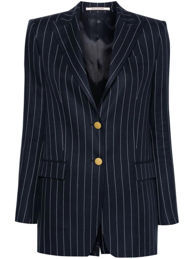 Tagliatore pinstriped single-breasted blazer - Blue Cover