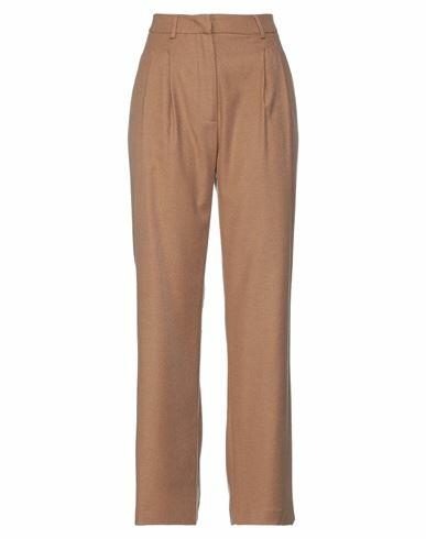 Niū Woman Pants Sand Polyester, Viscose, Wool, Elastane Cover