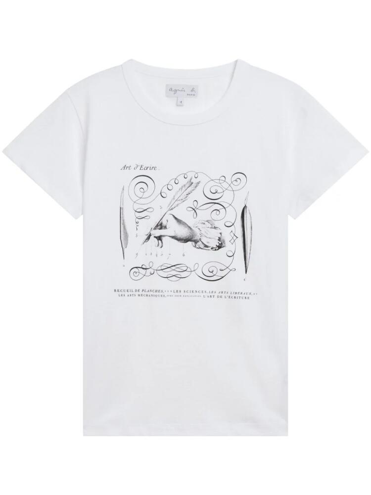 agnès b. Illustration-print cotton T-shirt - White Cover