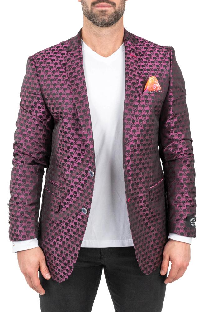 Maceoo Skullrepeat Pink Jacquard Blazer Cover