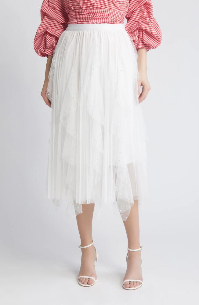 NIKKI LUND Wendy Beaded Tulle Skirt in White Cover