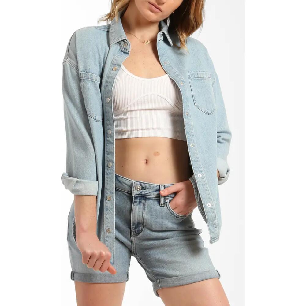 Brooklyn Industries Whitney Snap-Up Denim Shirt Jacket in Bleached Denim Cover