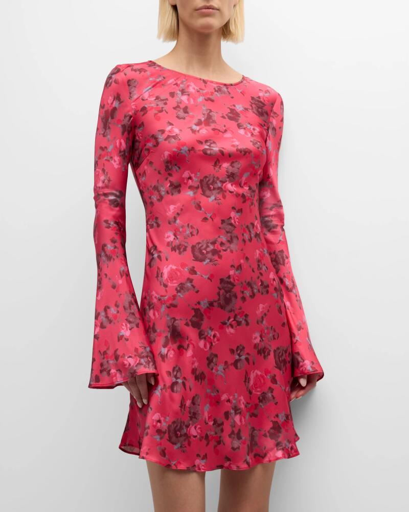 Ganni Floral Satin Mini Dress Cover