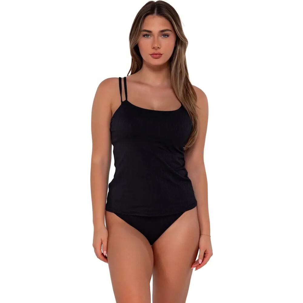 Sunsets Taylor Tankini-40F/38G/36H in Black Seagrass Texture Cover