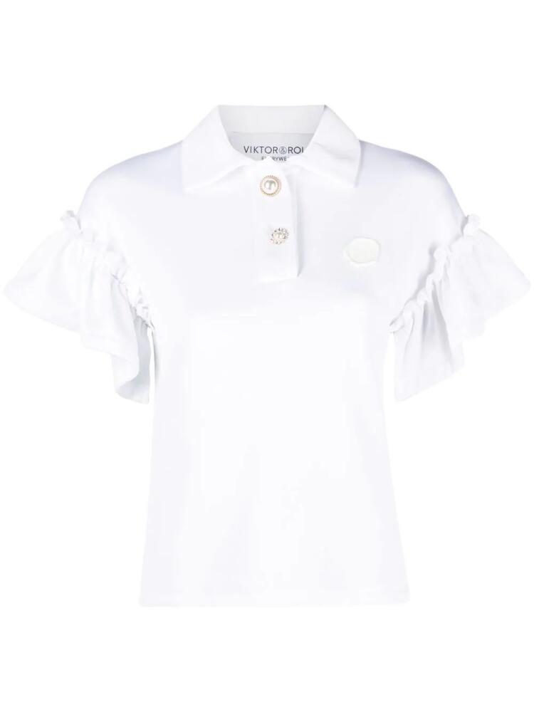 Viktor & Rolf ruffle-sleeve polo shirt - White Cover