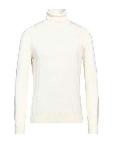 Luigi Borrelli Napoli Man Turtleneck Ivory Virgin Wool Cover