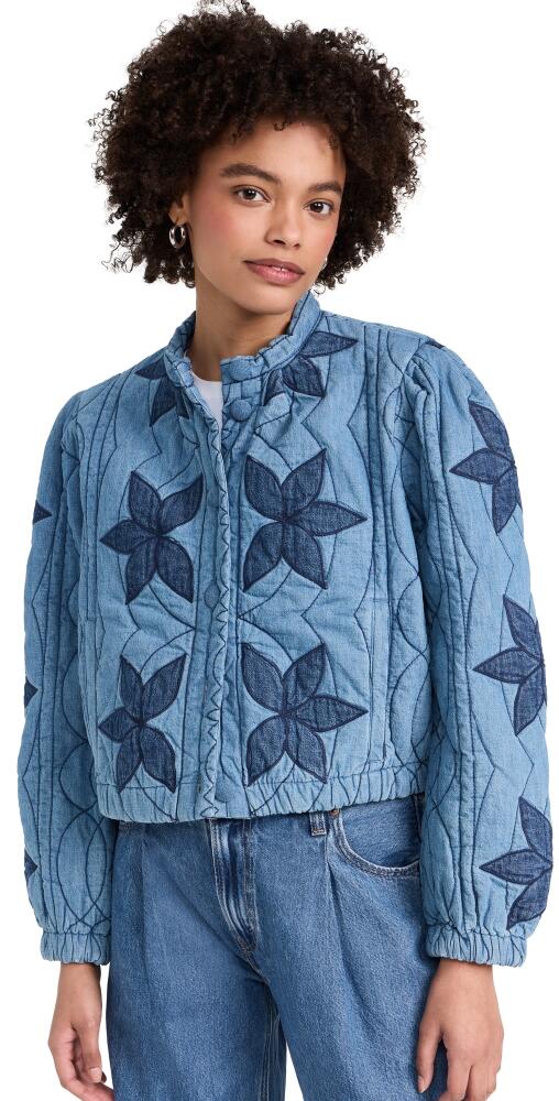 Free People Quinn Quilted Jacket Indigo Combo Cover