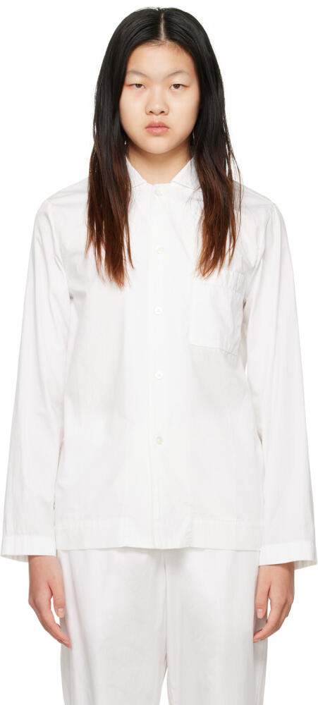 Tekla White Long Sleeve Pyjama Shirt Cover