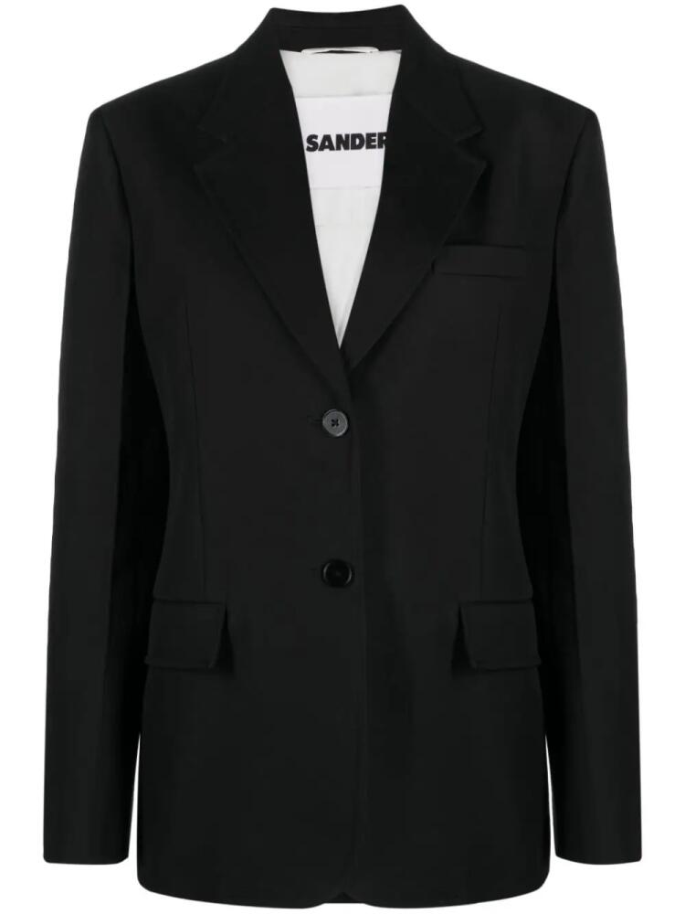 Jil Sander single-breasted cotton blazer - Black Cover