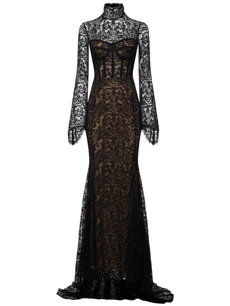 ZUHAIR MURAD Floral Embroidered Lace Maxi Dress Cover