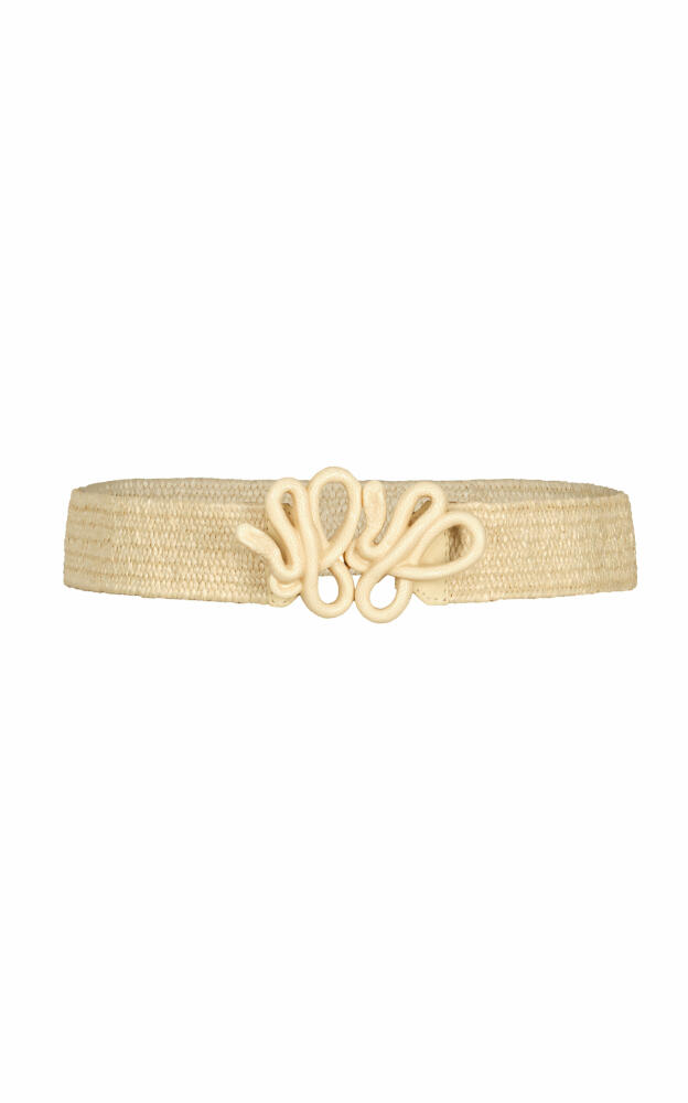 Johanna Ortiz - Rhythmic Ripple Woven Leather-Blend Belt - White Cover