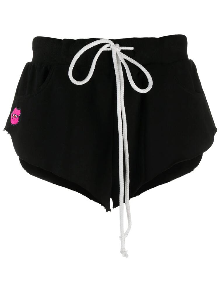 Natasha Zinko fang-patch cotton shorts - Black Cover