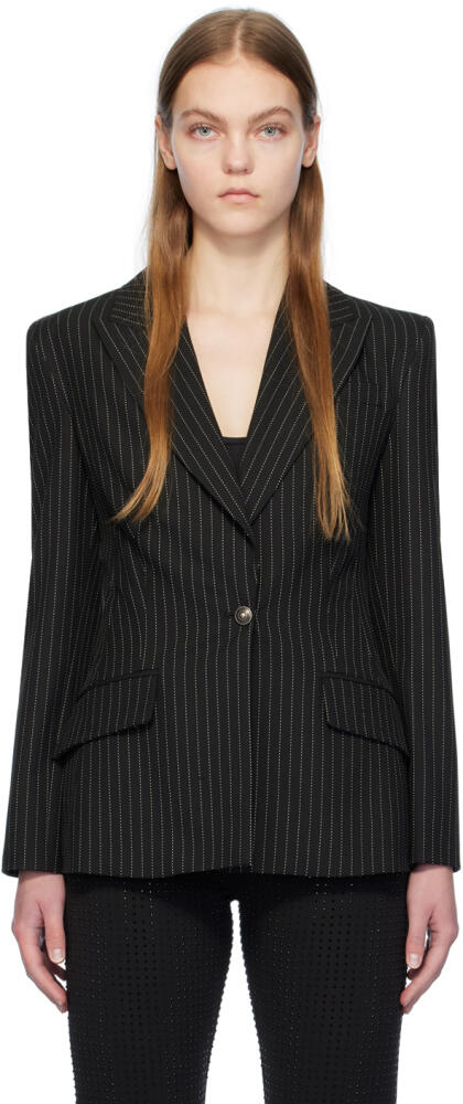 Versace Jeans Couture Black Pinstripe Blazer Cover