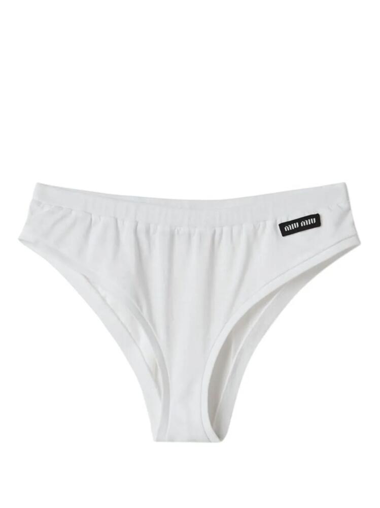 Miu Miu logo-patch cotton briefs - White Cover