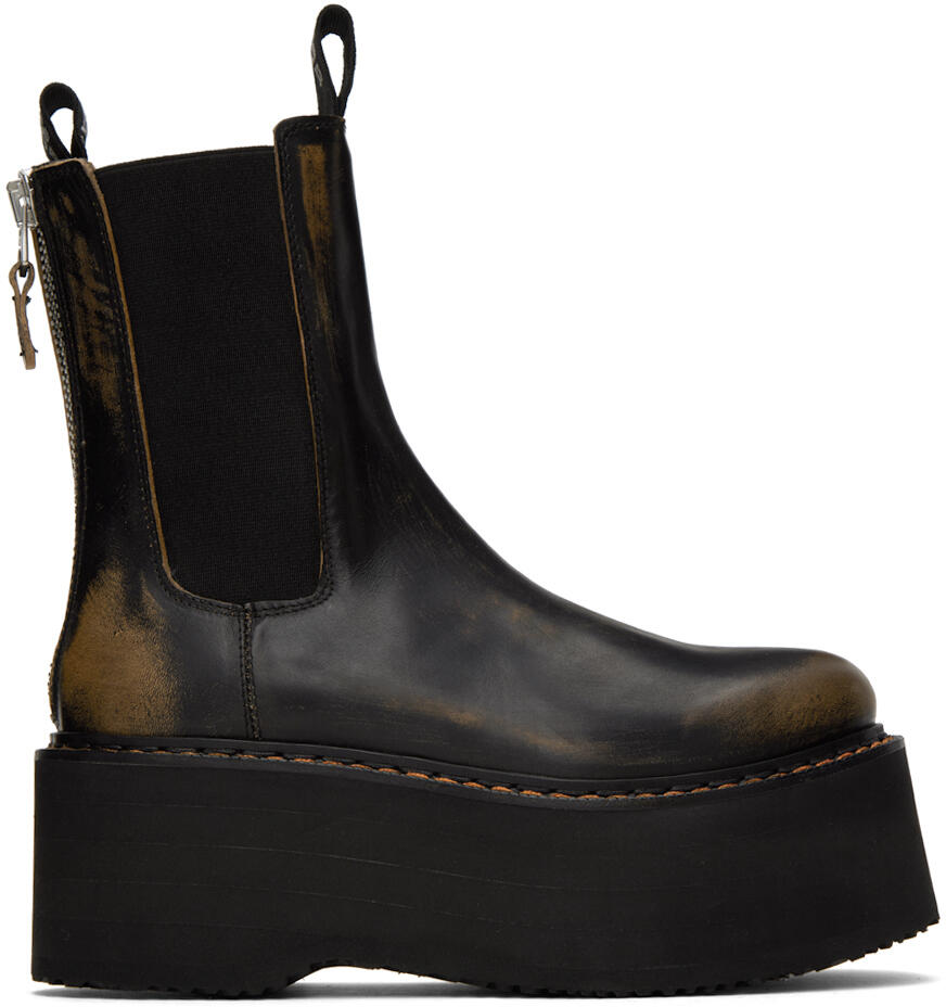 R13 Black Double Stack Chelsea Boots Cover