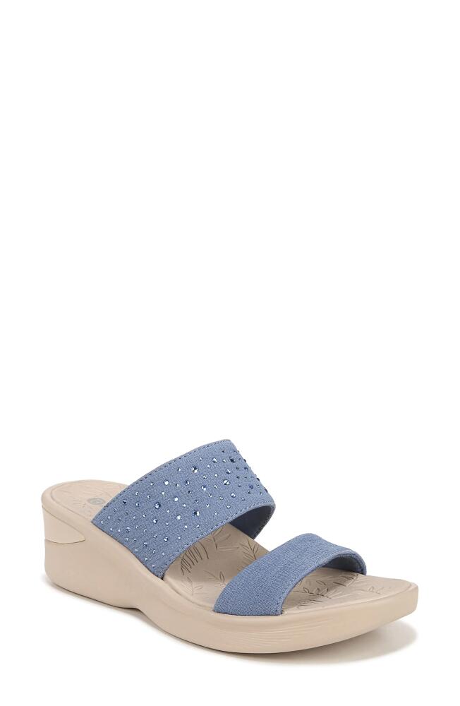 BZees Sienna Crystal Embellished Slide Sandal in Blue Cover