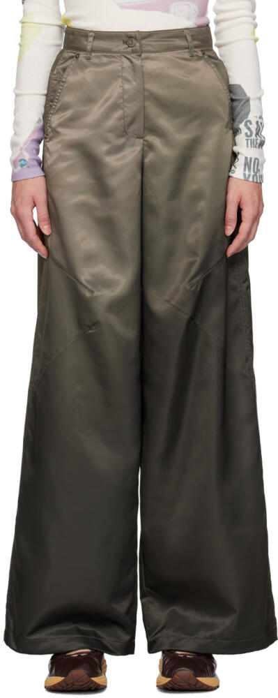 OPEN YY Khaki Wide Leg Trousers Cover