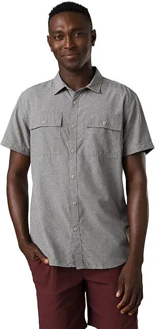 Prana Lost Sol Short Sleeve Shirt Slim Fit (Heather Grey) Men's Clothing Cover