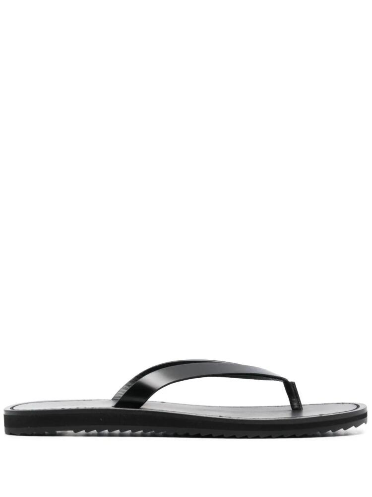 The Row thong-strap leather flip flops - Black Cover