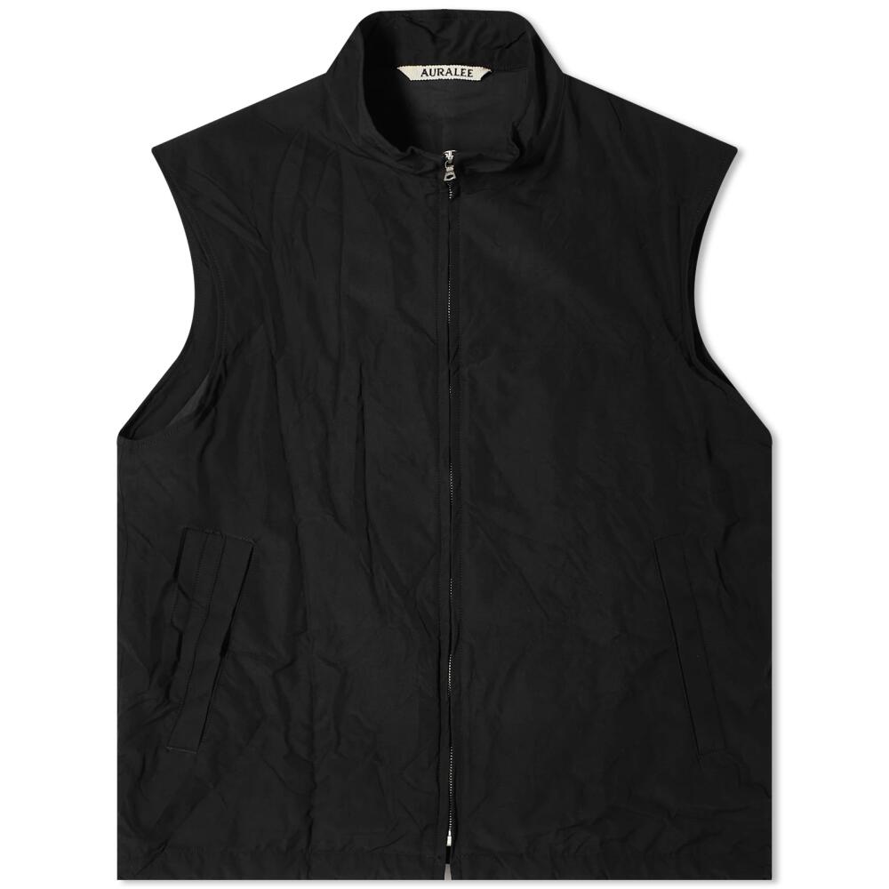 Auralee Men's Wool Poplin Vest in Black Cover