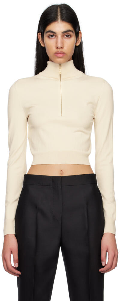 Max Mara Off-White Half-Zip Turtleneck Cover