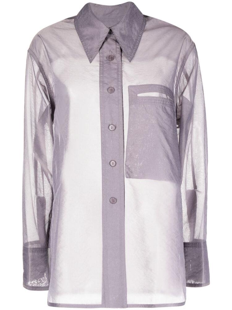 Low Classic sheer point-collar shirt - Purple Cover